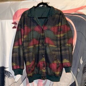 Multicolor Button-Up Windbreaker